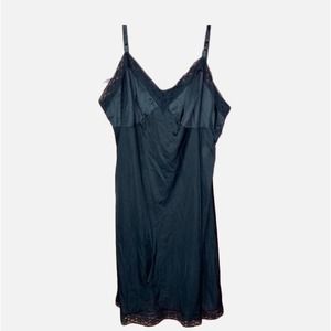 Vintage Vanity Fair Black Lace Slip Dress